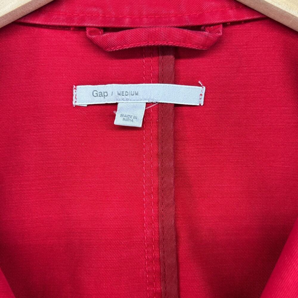 GAP Jacket Womens M Twill Field Safari Utility Button Front Cotton Red - Picture 5 of 11